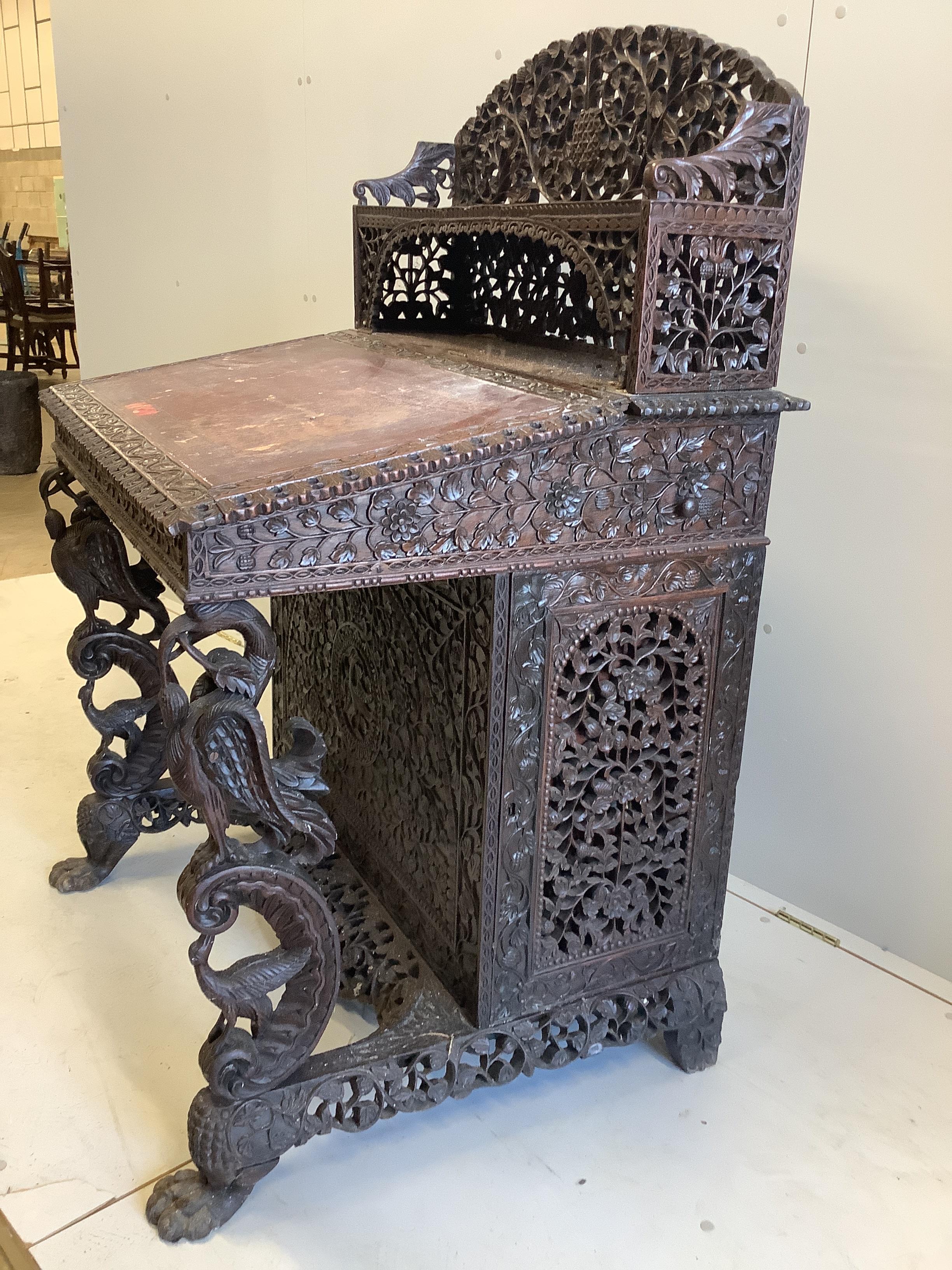 An Anglo Indian Davenport desk, width 86cm, depth 71cm, height 128cm